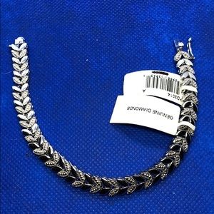 Sterling silver with diamond bracelet